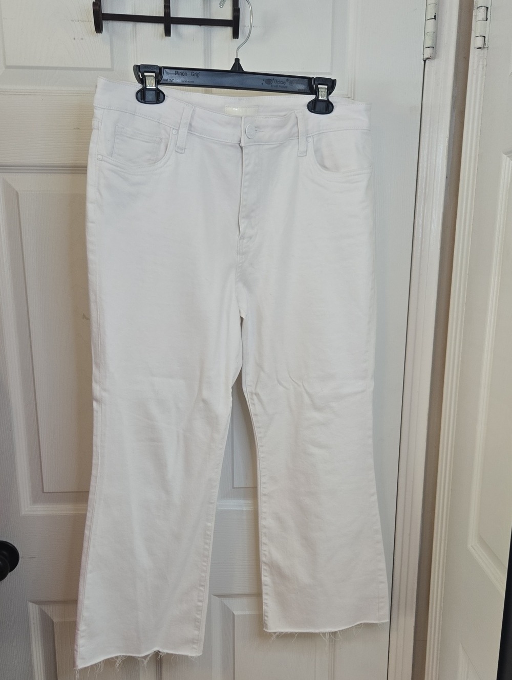 Kut from the Kloth White Wide-Leg Raw Hem Jeans